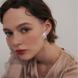 ONLYJUMP 3D Cartoon Clay Animal Bite Earrings for Women Earrings Shark Dinosaur Corgi Triceratops Post Stud Holiday Fun Presents Making Jewelry (Shark)