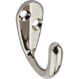 National 2-2pk-National Hardware Nickel Single Wardrobe Clothes Coat & Hat Hook N199-190