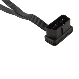 Futheda Ultra Low Profile OBD-II Splitter Y Ultra Thin Noodle Cable, 1 Male to 2 Female OBD2 Car Diagnostic Extender Cord Connector Adapter 16 Pin Flat Ribbon Cable 30cm