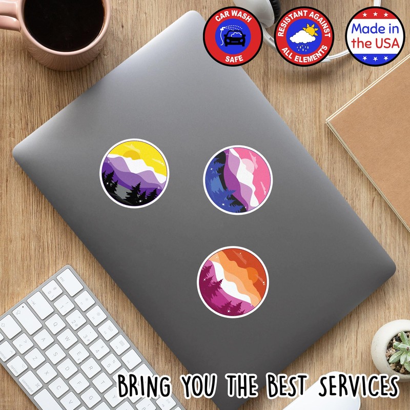 Subtle Lesbian Flag, Weather-Resistant Pride Sticker for Laptop, Water Bottles,