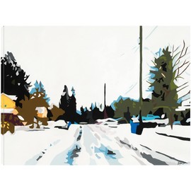 Fine Art Canvas Winterhood Canvas Wall Decor by Artist Bethann Lawson for Living Room, Bedroom, Bathroom, Kitchen, Office, Bar, Dining & Guest Room - Ready to Hang - 32 in x 24 in