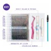 Extensiones Pestañas Postiza Diy Mix,kit De Clips+pegamento