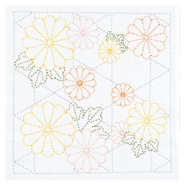 Olympus SK-493 Sashimiko, Flower Towel Kit, Four Seasons Flower Dish Towel, Chrysanthemum Cage
