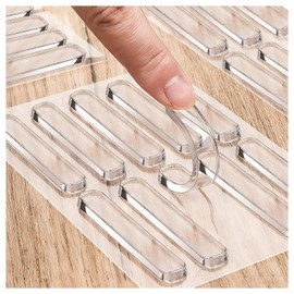 WhistenFla Cabinet Door Bumper, 40Pcs Self Adhesive Rubber Bumpers Stripes Glass Table Top Anti Slip Pads Cabinet Bumpers Clear for Sound Dampening Buffer Pads