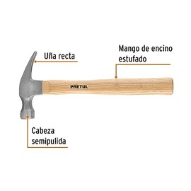 Pretul MAR-16P, Martillo en acero, uña recta, 16 oz                                                                                                   