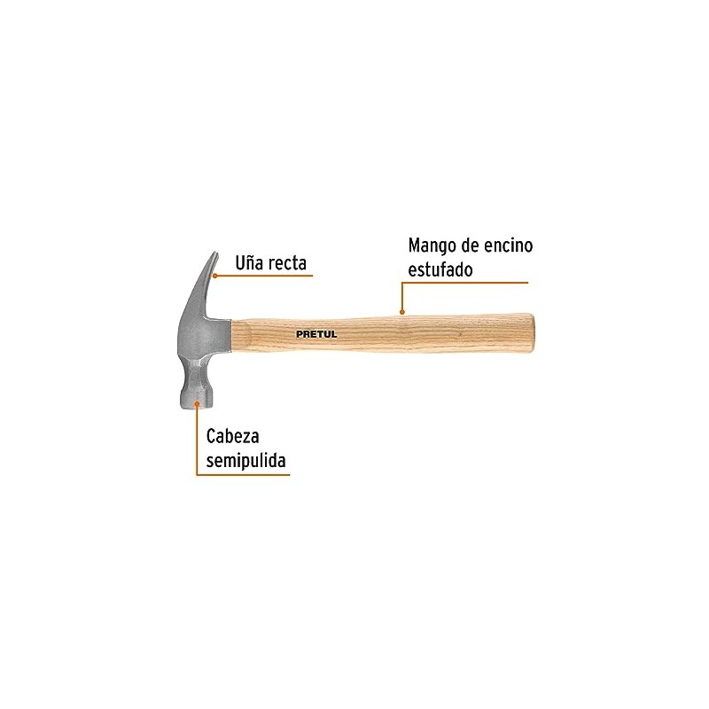 Pretul MAR-16P, Martillo en acero, uña recta, 16 oz