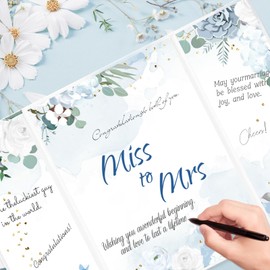 Teeloray Bridal Shower Decorations Blue Bride to Be Wedding Guest Book Alternative Something Blue Gift for Bride Dusty Blue Wedding Decor Signature Guest Book for Wedding Bachelorette Engagement Party