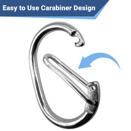 GoTags Pet ID Dog Tag Clip, Strong Durable Dog and Cat Tag Connector, Quick Clip to Pet Collars, Easy Upgrade for Split Ring, Mini Carabiner Made of Stainless Steel, Pack of 2