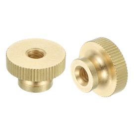 sourcing map Knurled Thumb Nuts, 18pcs M6 x D20mm x H12mm Brass Knurled Nut with Collar High Head Through Hole Adjusting Nuts for 3D Printer Parts