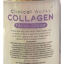 Clinical Works Collagen Facial Cream Moisturizing, Nourishes & Smooths the skin 3.2 fl oz