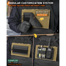 Pitozer Molle Hook&Loop Panel, Mounting Placard Platform for Hook-Backing Pouch,Tactical Molle Attachment for Morale Patch and Backpack Accessories(10″x 6″, 1Pcs)