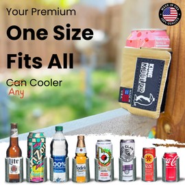 KingKooler Universal Can Cooler Insulated - Adjustable and Slim Can Cooler Insulated - Beer Bottle Holder - Made in USA - Packable for Easy Storage Travel - Washable - SHORT - Midnight
