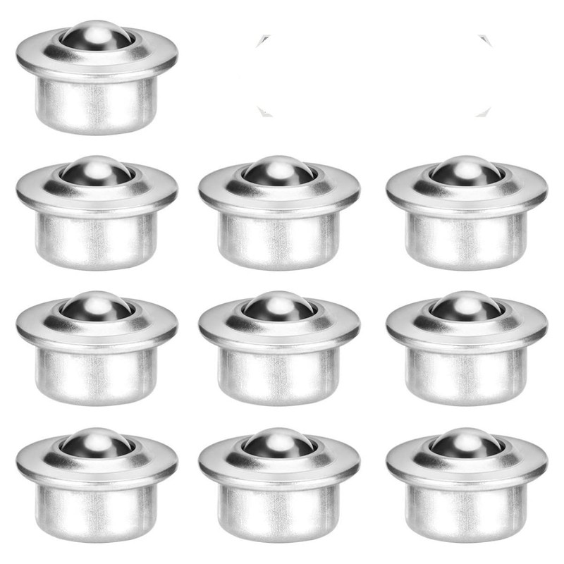 VILLCASE 10pcs Stainless Steel Ball Transfer Bearing Casters Universal Base