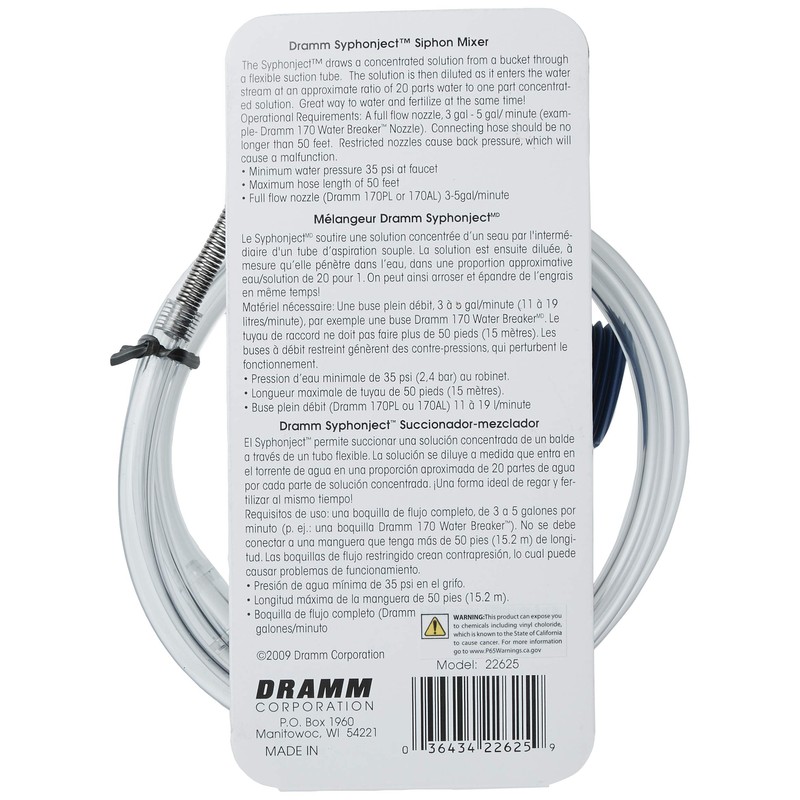 Dramm 22625 Syphonject Siphon Mixer with External Check Valve