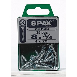 SPAX No. 8 x 3/4 in. L Phillips/Square Flat Head Zinc-Plated Steel Multi-Purpose Screw 35 Each