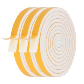Futuwi Weather Stripping Door Seal-3 Rolls,1/2 Inch Wide X 1/4 Inch Thick Total 20 Feet Long, Adhesive Soundproof Foam weatherstrip for Window Insulation(6.5ft x 3 Rolls)