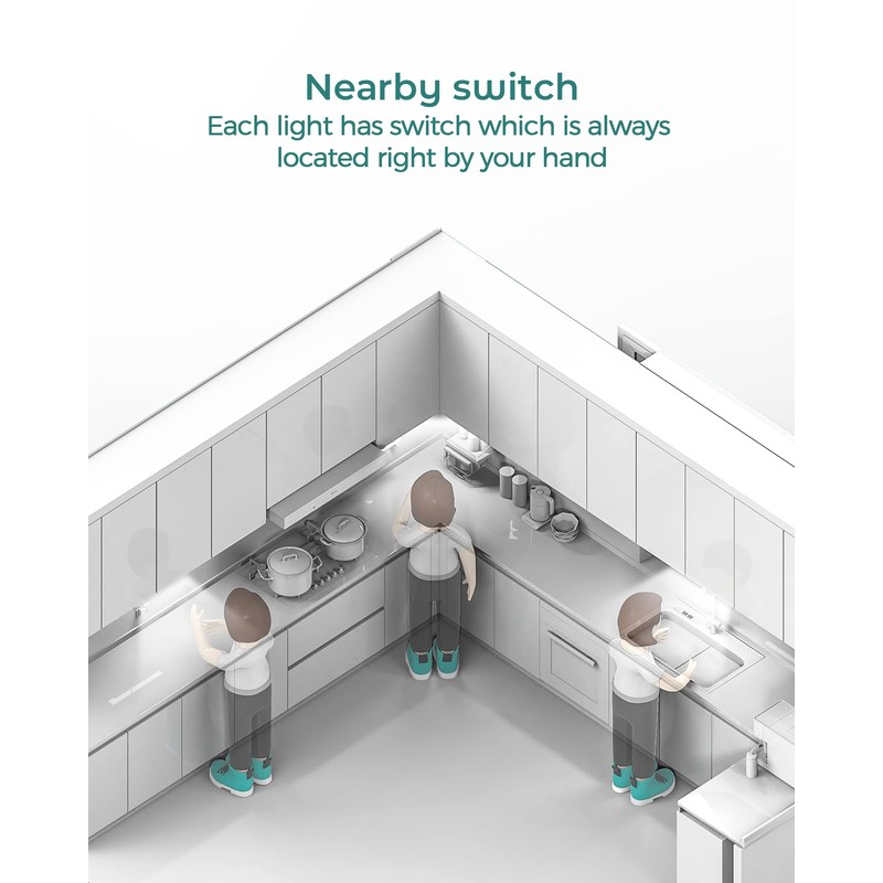 ASOKO Under Counter Lights for Kitchen, Motion Sensor Lights Plug