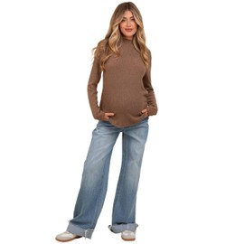 PinkBlush Light Blue Cuffed Baggy Wide Leg Maternity Jeans