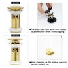 Rackickyer Bathroom Sink Drain, 2 Pack Gold Drain Stopper with