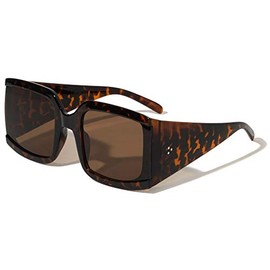 Albuquerque Oversized Flat Lens Square Butterfly Sunglasses (Brown Dem)