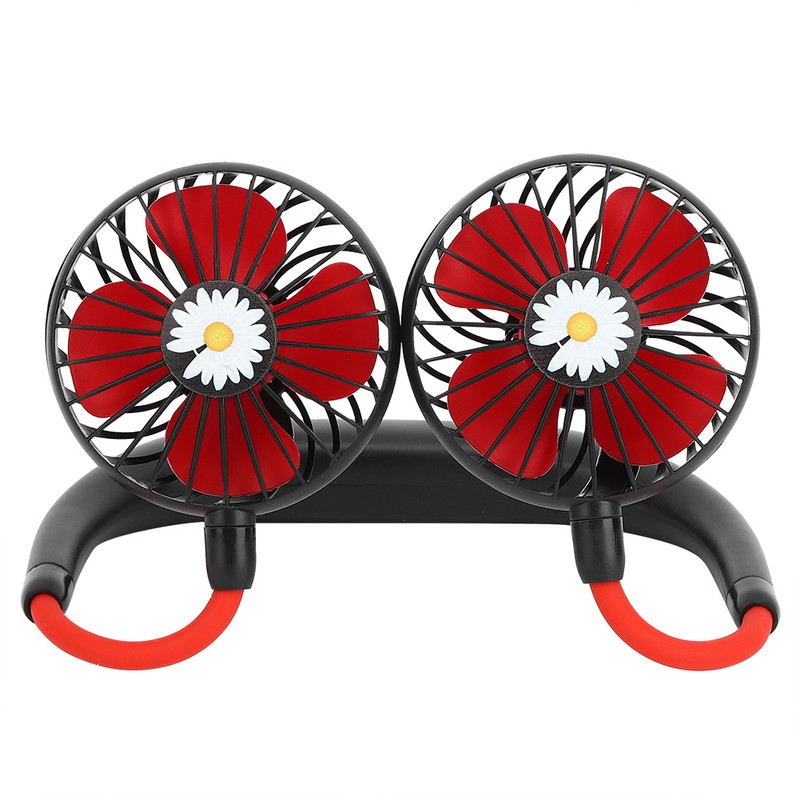 Daisy Pattern Portable Hand Free Neck Hanging Fan USB Rechargeable