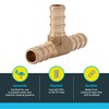 SharkBite 3/8 Inch Crimp Tee, Brass Plumbing Fitting, PEX Pipe,
