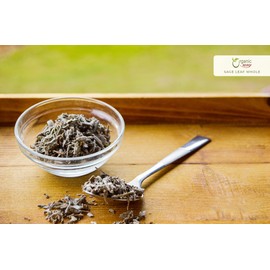 Organic Way Dried Sage Leaf Whole (Salvia officinalis) - European Wild-Harvest | Organic & Kosher Certified | Vegan, Non GMO & Gluten Free | USDA Certified | Origin - Albania (1/4 LBS / 4 Oz)