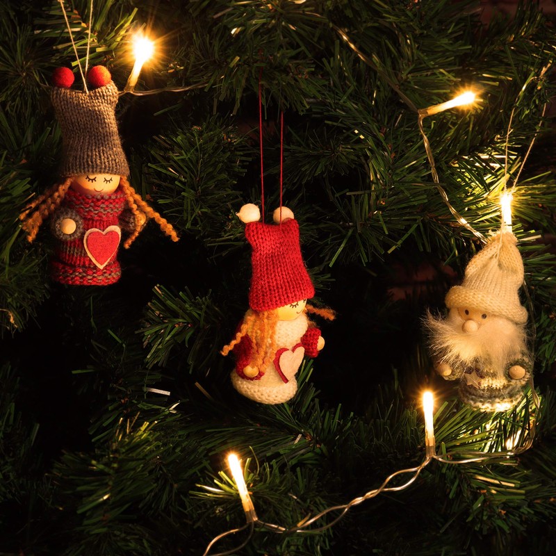 com-four® Christmas Hanging Figures, Gnomes, Various Tree Hanging Figures, Premium