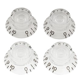 Musiclily Pro Metric Coarse 18-Spline Top Hat Bell Knobs Tone Volume Control Knobs for Epiphone LP SG Style Electric Guitar, Transparent (Set of 4)