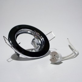 Blanko Set of 3 Bulbs Mounting Frame Chrome Gloss Rigid MR16 12 V