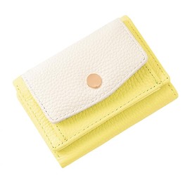 imeetu Mini Wallet, Coin Purse, Mitsuri Wallet, Small Women's, Coin Case, Card Holder, Popular, Brand, Fashionable, Unisex, Macaron Yellow x White