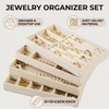 Cecijelry Jewelry Organizer Trays for Drawer, Stackable Velvet 8in Jewelry