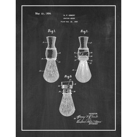 Shaving Brush Patent Print Chalkboard with Border (5" x 7") M15636