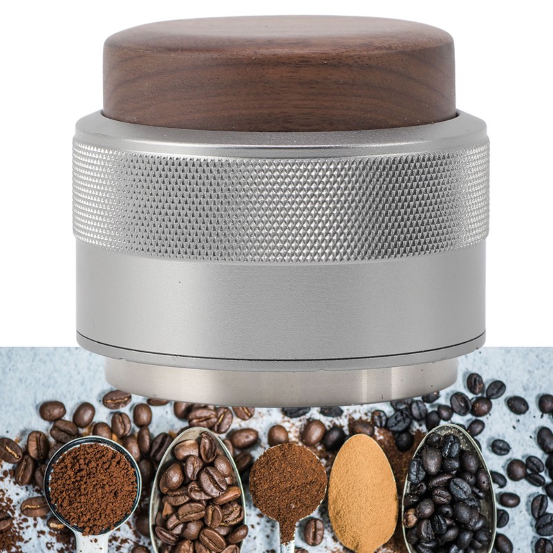 Coffee Distributor Tamper Constant Pressure 304 Stainless Steel Wood Handle