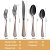 LKTDYMEG 20-Piece Black Silverware Set 18/0 Stainless Steel Silverware Set
