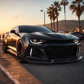 Front Bumper Lip Splitter for Chevy Camaro – 3-Piece Glossy Black ABS Chin Spoiler for Exterior Styling