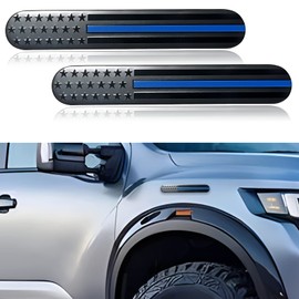 2Pcs USA American Metal Flag Auto Fender Emblem, Embossed 3D Metal Adhesive Sport Truck Car Badge,USA Flag Decal for for Auto SUV Truck Motorcycle (Blue)