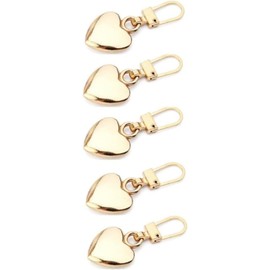 5Pcs Gold Heart Shaped Zipper Pull Replacement - Metal Backpack Zipper Mend Fixer Repair for Coats, Jackets, Pants, Luggage - Fasteners, Sewing Notions and Supplies Charms