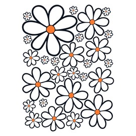 Autoaufkleber Blumen Gänseblümchen Prilblumen Tuning - 27/54/108 Stück - Lustige Karosserie Motorrad Fahrradhelm Glasaufkleber (Large, 27 Stücke, Farbe 005)