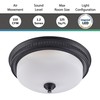 Decorative Round Matte Black 110CFM Bath Fan w/Integrated LED Light