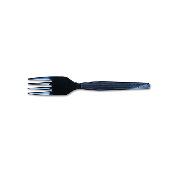 Dixie 6.104" Medium-Weight Polystyrene Plastic Fork by GP PRO (Georgia-Pacific), Black, FM507CT, 1,000 Count (100 Forks Per Box, 10 Boxes Per Case)