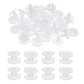 PATIKIL 8mm Chicago Screws, 20 Sets Plastic Chicago Screw Binding Post Screw Rivets Post for Leather Belt Scrapbook Photo Albums, Clear