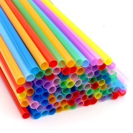 LannuMet 100pcs Colorful Plastic Disposable Drinking Straws 10.24" Long for Hot or Cold Milk Juice Drinks