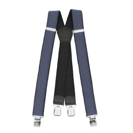 Fabio Farini Men's Braces 4 cm Wide Elastic & Adjustable with 4 Extra Strong Metal Clips in X Shape, blue
