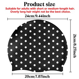 Deokke Silicone Swim Cap Soft Waterproof Durable Swimming Caps Non-Slip Elasticity Keeps Hair Dry Cute for Women Girls Men-White Wave Point