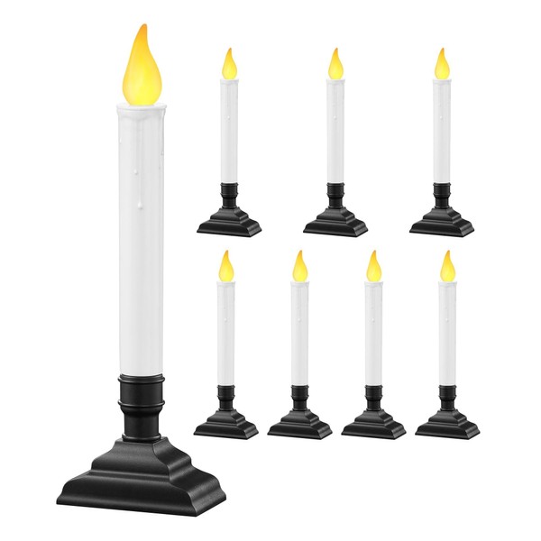 SURAIELEC Battery Operated Christmas Window Candles, Dusk-to-Dawn Window Candle with