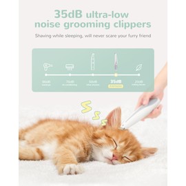 PAPMINI Dog Paw Trimmer with LED Light, Low Noise 2 Speed Dog Clippers for Grooming, Rechargeable Cordless Hair Trimmer for Paws,Eyes,Ears,Face,Rump with LED Display