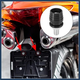 INFINAUTO 10pcs Universal Motorcycle License Plate Frame M6 Bolts Screws Black Stylish Design