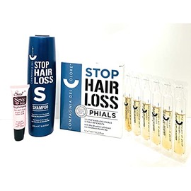 Compagnia Del Colore Stop hair Loss Shampoo 250 ml /8.45 oz and Phials 2 x 7 ml - Free Starry Lip Plumping Gloss 10 ml