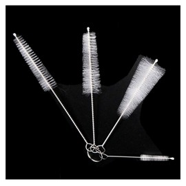 XP Design Straw Brush, Tube Brush, Kitchen, Straw, Pourer, Narrow Mouth Jar, Brush, Cleaning Brush, Test Tube Brush, Crevice Brush (White, Set of 4)